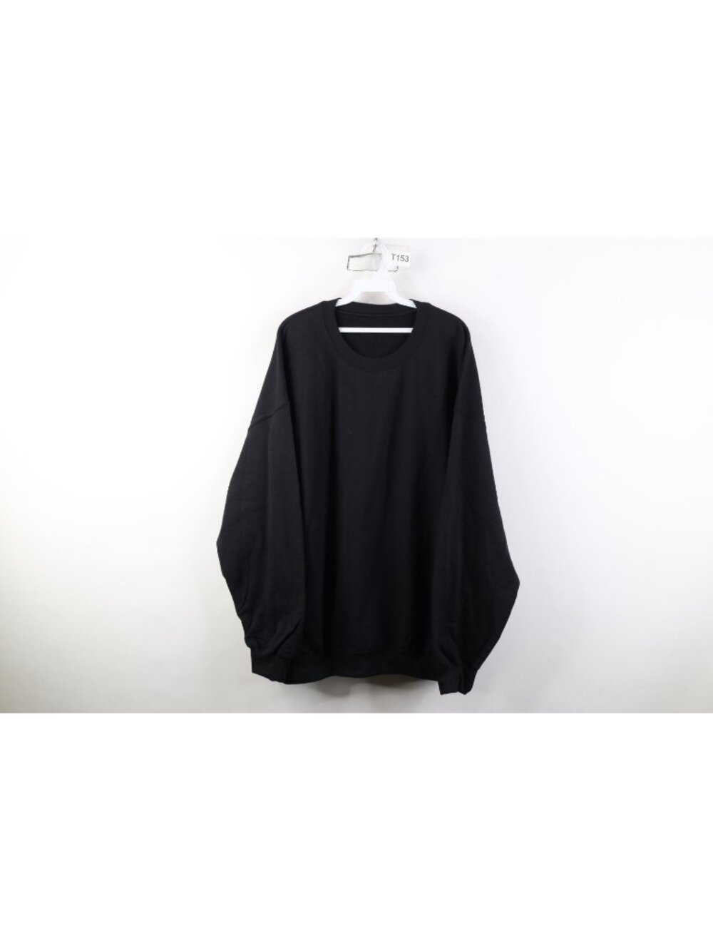 Vintage 90s Streetwear Mens Size 3XL Faded Blank Crewneck Sweatshirt Black